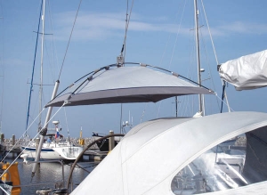 Blue Performance Sunshade Free Hanging - solsejl str. S