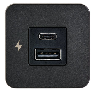 Scanstrut Tile indbygningstik USB-A & USB-C sort