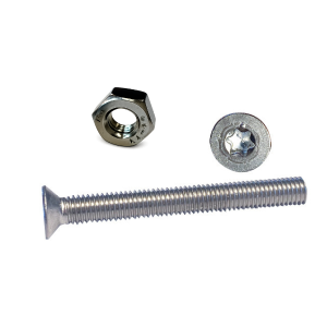 Maskinskrue us. Torx kærv TX50 10x100mm A4 ISO14581 2stk + møtrikker