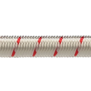 Robline elastik snor, 3mm, 28kg, Hvid/Rød - 1 mtr