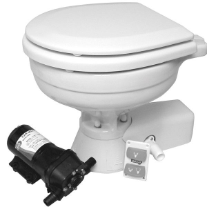 Jabsco "quiet flush" compact el-toilet 12v saltvand Jabsco "quiet flush" compact el-toilet 12v saltvand