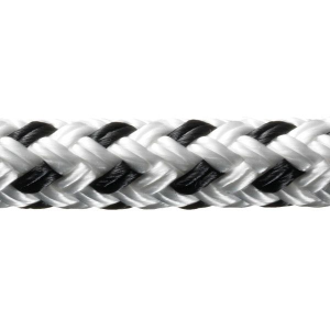 Robline Rio Fortøjningsline, 8mm, 1400kg, Hvid/Sort - 1 mtr