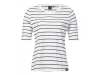 Musto stribet t-shirt til kvinder - hvid/ navy str. 8 (str. 36)